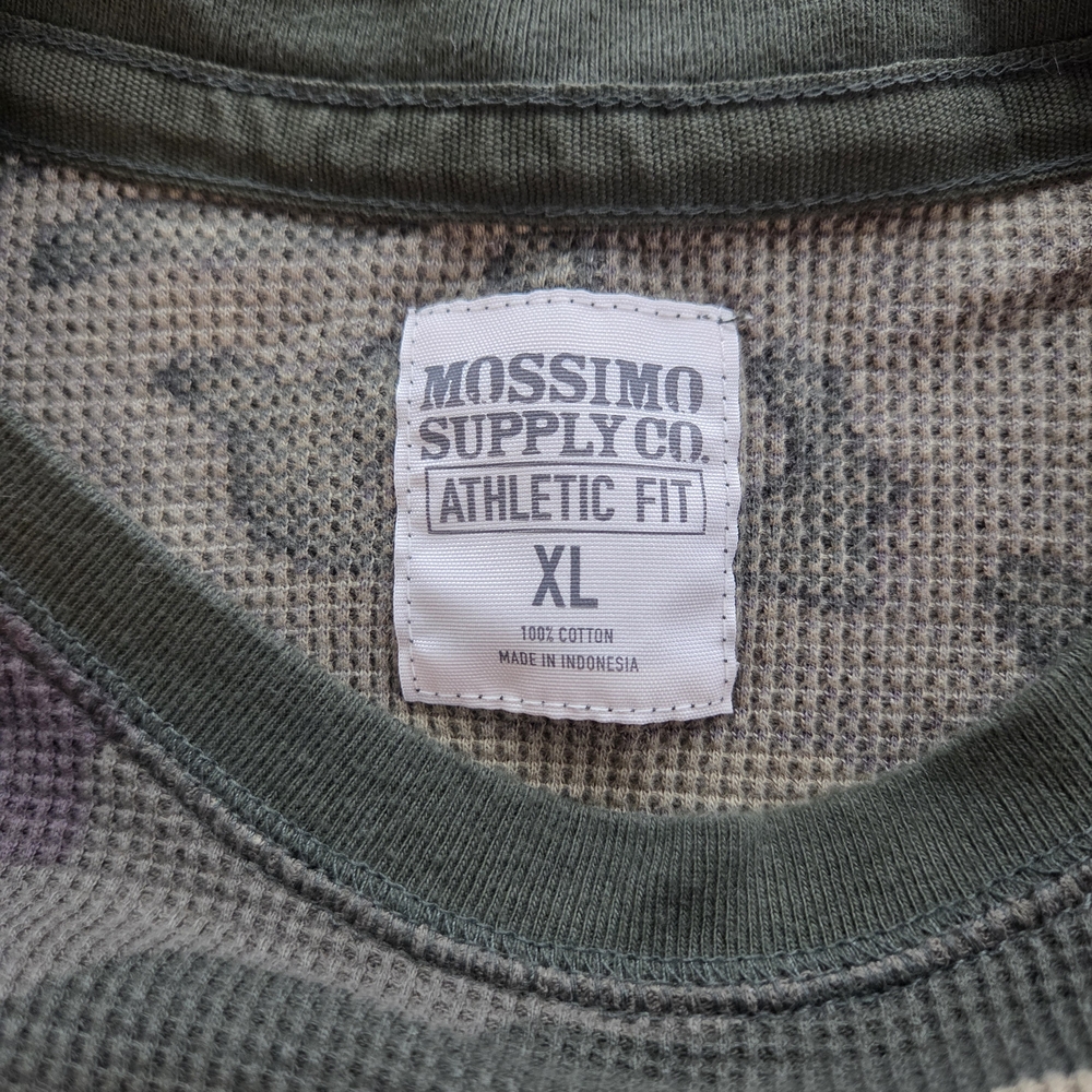 Camo Thermal XL Mossimo Supply Co. Athletic Fit Green Tan Brown - Picture 3 of 5